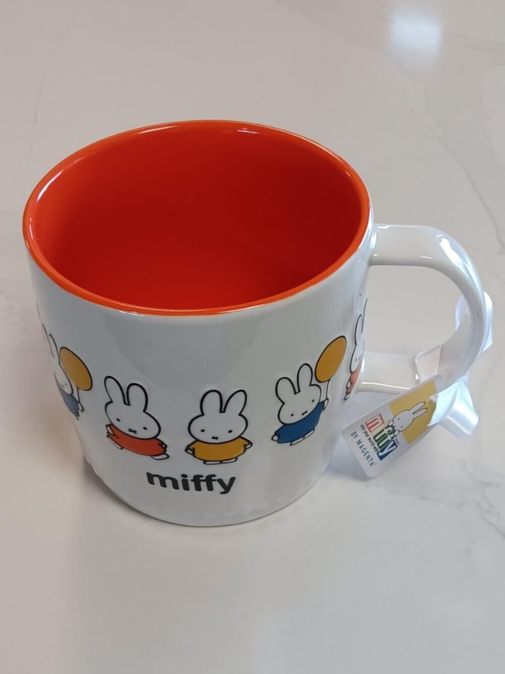 MIFFY Mug White Oversized with Orange Interior NEW